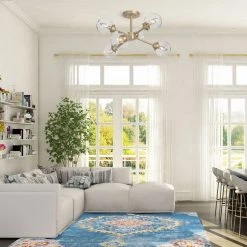 Modern LNC Semi-flush Mount Ceiling Light-6 Lights