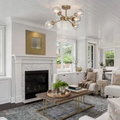 Modern LNC Semi-flush Mount Ceiling Light-6 Lights