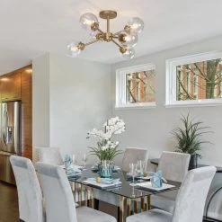 Modern LNC Semi-flush Mount Ceiling Light-6 Lights