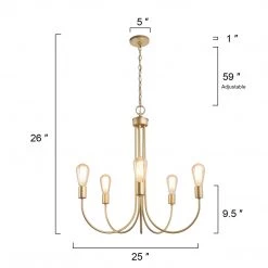 Uolfin Lighting LNC Slim Chandelier - 5 Lights-Clearance