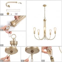 Uolfin Lighting LNC Slim Chandelier - 5 Lights-Clearance
