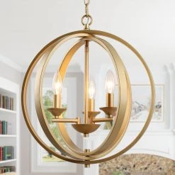Hot Sale LNC Modern Gold Orb Chandeliers- 3 Lights