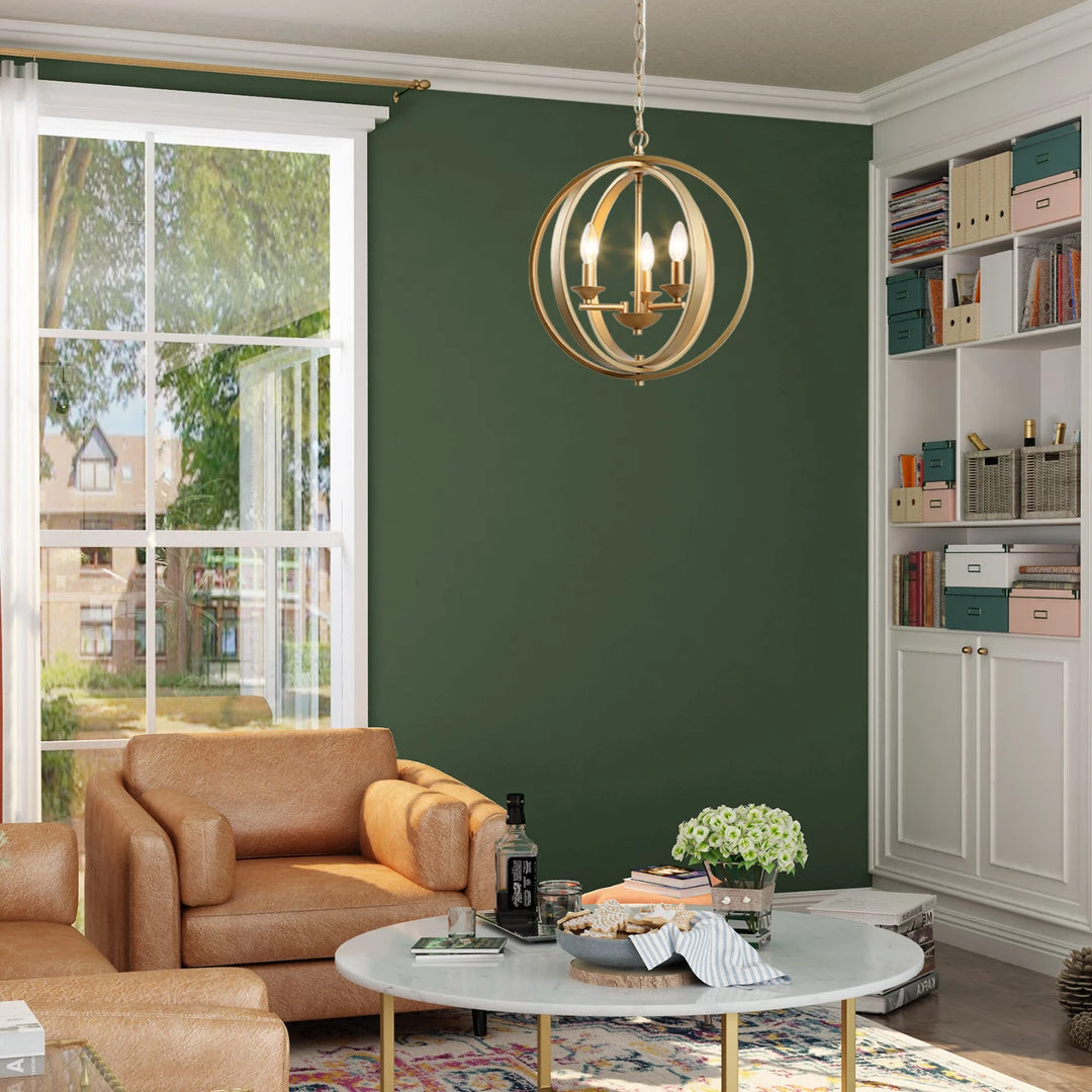 Hot Sale LNC Modern Gold Orb Chandeliers- 3 Lights 4 Hot Sale LNC Modern Gold Orb Chandeliers- 3 Lights