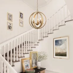 Hot Sale LNC Modern Gold Orb Chandeliers- 3 Lights 16 Hot Sale LNC Modern Gold Orb Chandeliers- 3 Lights