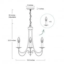 LNC Modern French Country Style Chandelier-6 Lights 19 LNC Modern French Country Style Chandelier-6 Lights