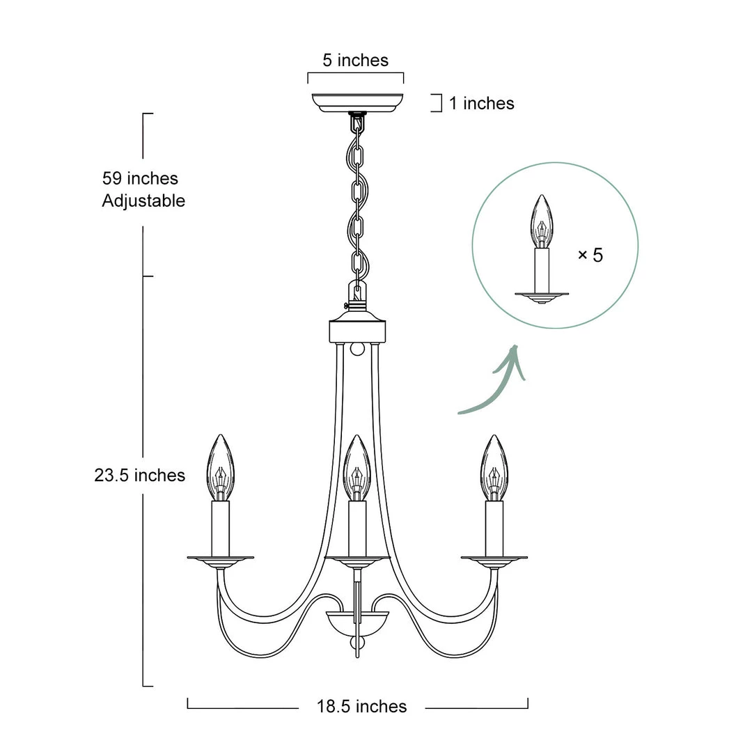 LNC Modern French Country Style Chandelier-6 Lights 8 LNC Modern French Country Style Chandelier-6 Lights