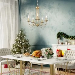 LNC Modern French Country Style Chandelier-6 Lights 17 LNC Modern French Country Style Chandelier-6 Lights