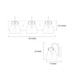 Modern Lighting LNC Gold 3-light Clear Glass Vanity Light