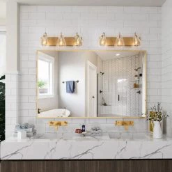 Modern Lighting LNC Gold 3-light Clear Glass Vanity Light