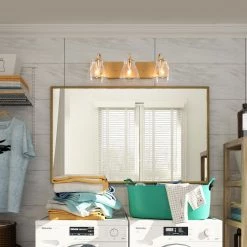 Modern Lighting LNC Gold 3-light Clear Glass Vanity Light