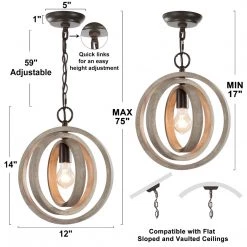 LNC One-light Farmhouse Pendant Light