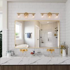 Modern LNC Gold Vanity With Orb Glasses Lighting