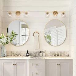 Modern LNC Gold Vanity With Orb Glasses Lighting