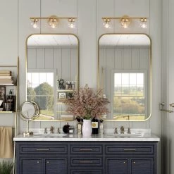 Modern LNC Gold Vanity With Orb Glasses Lighting