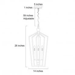 Uolfin LNC Gold Geometric Chandelier - 4 Lights