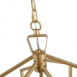 Uolfin LNC Gold Geometric Chandelier - 4 Lights