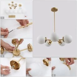 Uolfin LNC Cream And Rosegold Chandelier Lighting