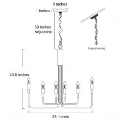 LNC Modern French Parlor Chandelier-6 Lights