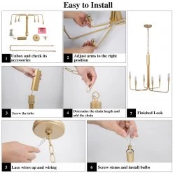 LNC Modern French Parlor Chandelier-6 Lights