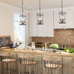 LNC Cylindrical Drum Chandelier - 3 Lights-Open Box 13 LNC Cylindrical Drum Chandelier - 3 Lights-Open Box