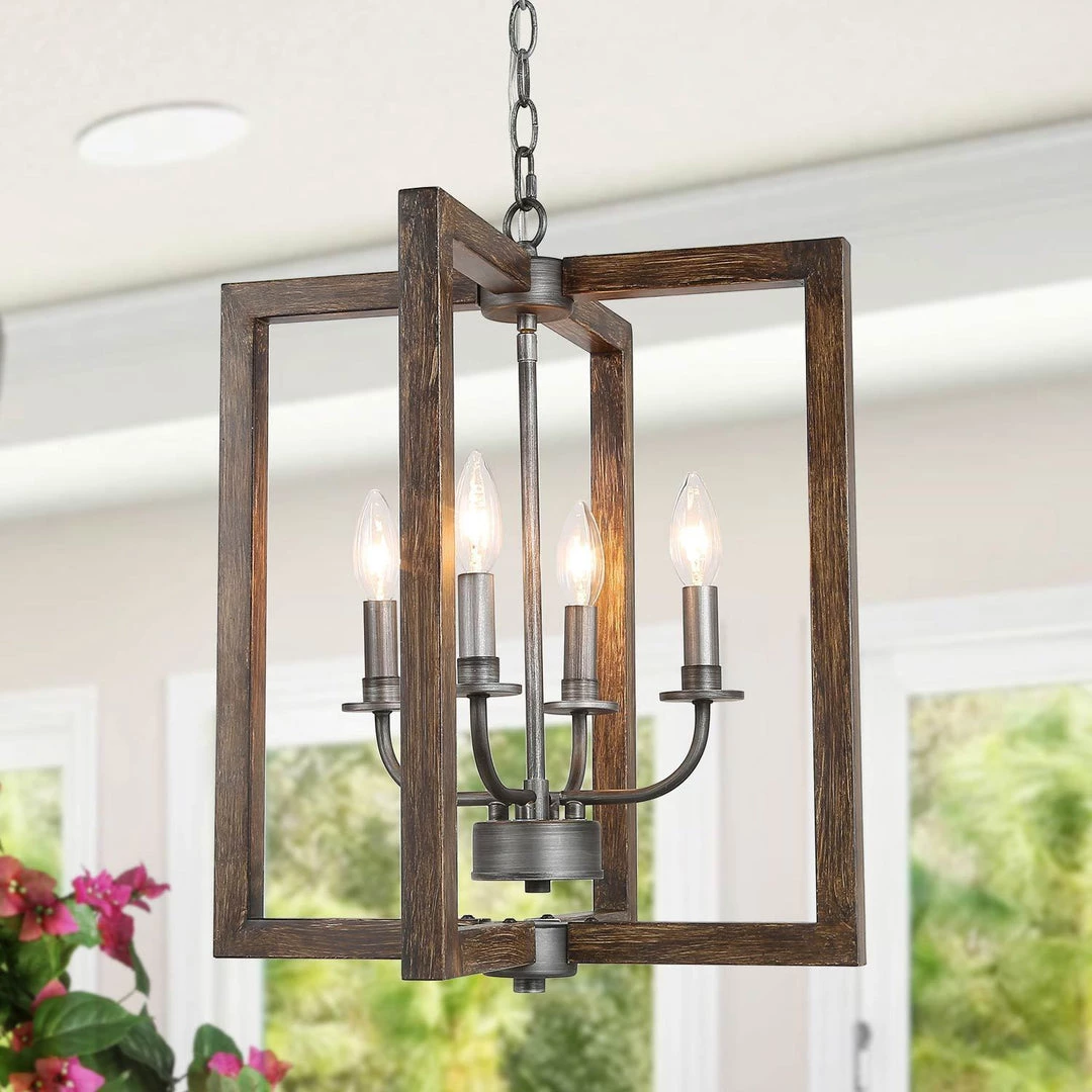 LNC Square Frame Chandeliers - 4 Lights 3 LNC Square Frame Chandeliers - 4 Lights