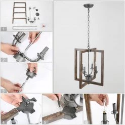 LNC Square Frame Chandeliers - 4 Lights 21 LNC Square Frame Chandeliers - 4 Lights