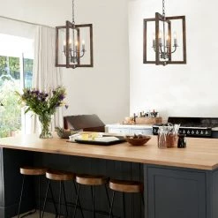 LNC Square Frame Chandeliers - 4 Lights 13 LNC Square Frame Chandeliers - 4 Lights