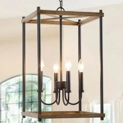 LNC Rectangle Farmhouse Hanging Light-4 Lights