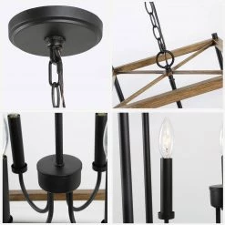 Lighting LNC Rectangle Farmhouse Hanging Light-Open Box