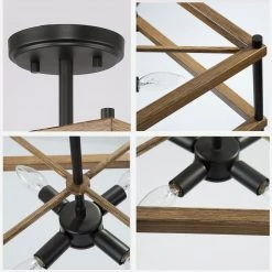 Lighting LNC Geometric Box Semi-flush Light-Open Box