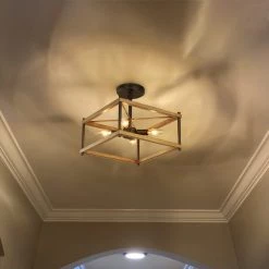 Lighting LNC Geometric Box Semi-flush Light-Open Box