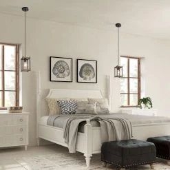 Google LNC Rustic Rectangle Wooden Pendant - 1 Light