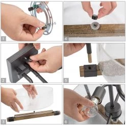 LNC Basket Glass Semi-flush Light-Clearance