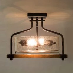 LNC Basket Glass Semi-flush Light-Clearance