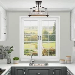 LNC Basket Glass Semi-flush Light-Clearance