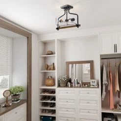 LNC Basket Glass Semi-flush Light-Clearance