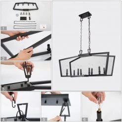 LNC Modern Kitchen Island Chandelier-8 Lights