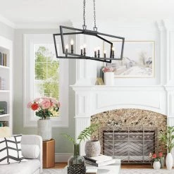 LNC Modern Kitchen Island Chandelier-8 Lights