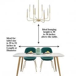 Modern LNC Simple Gold Metal Chandelier - 8 Lights