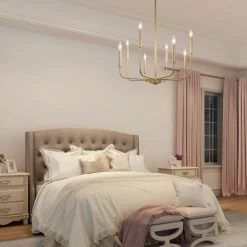 Modern LNC Simple Gold Metal Chandelier - 8 Lights