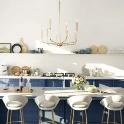 Modern LNC Simple Gold Metal Chandelier - 8 Lights