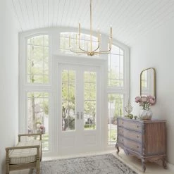 Modern LNC Simple Gold Metal Chandelier - 8 Lights