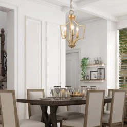 Lighting LNC Gold Metal Modern Hanging Light-3 Lights