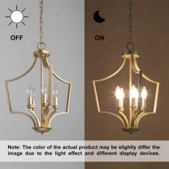 Hot Sale LNC Gold Modern Lantern Chandelier-5 Lights