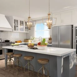 Hot Sale LNC Gold Modern Lantern Chandelier-5 Lights