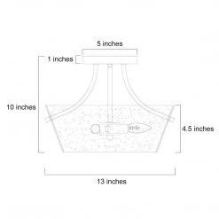 Hot Sale LNC Drum-shaped Modern Glass Semi-Flush Light