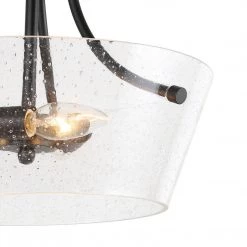 Hot Sale LNC Drum-shaped Modern Glass Semi-Flush Light