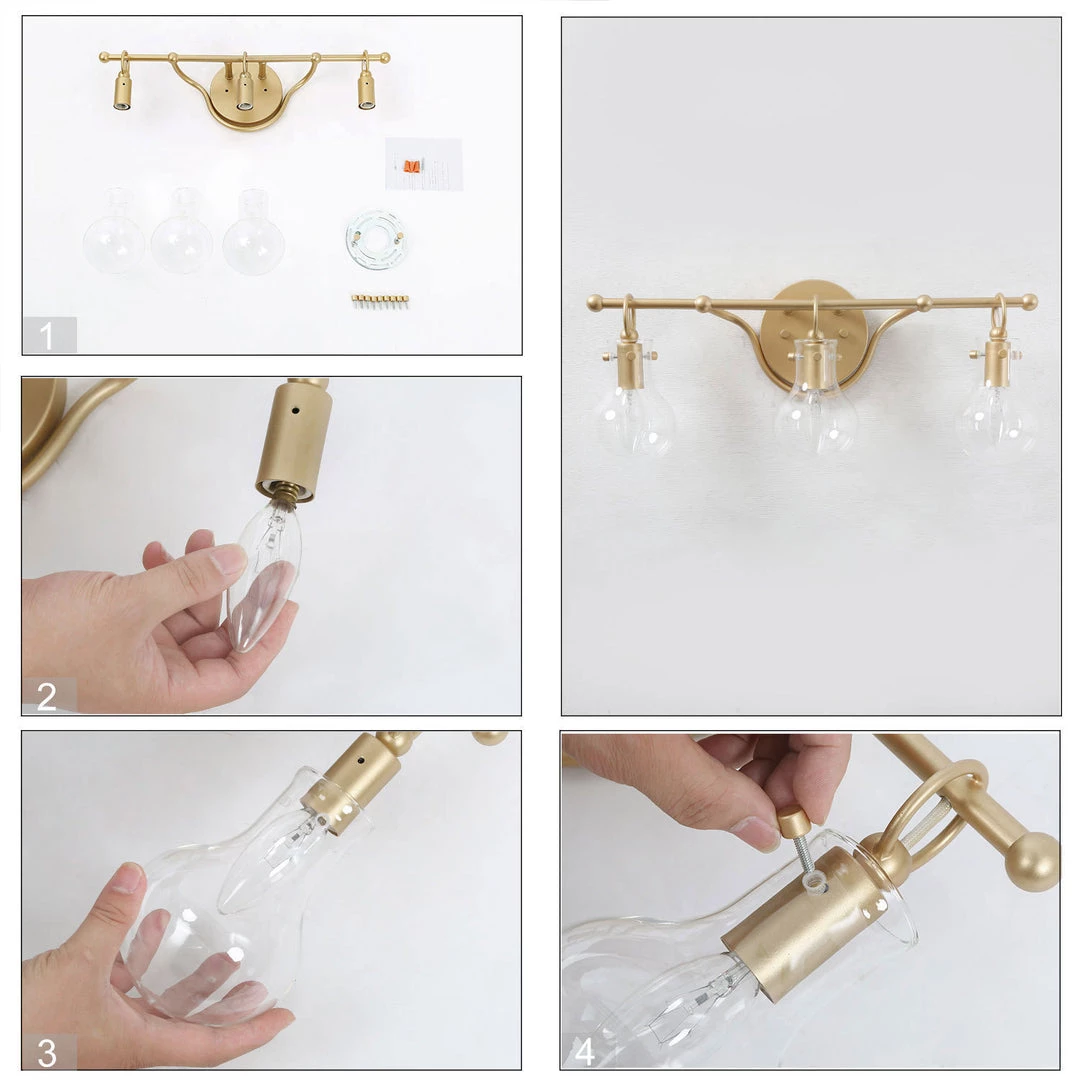 LNC Modern Vanity Light-3 Lights Lighting 12 LNC Modern Vanity Light-3 Lights Lighting