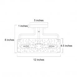 LNC Clear-glass Semi-flush Mount Ceiling Light-Clearance
