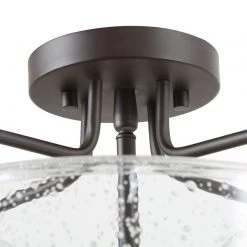 LNC Clear-glass Semi-flush Mount Ceiling Light-Clearance